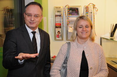 Andreas Stoch und Verena Bentele im Heidenheimer Café 8 in der Bergstraße