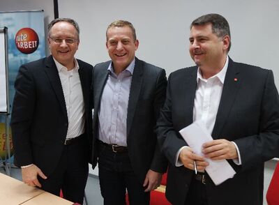 Andreas Stoch mit Roman Zitzelsberger und Ralf Willeck