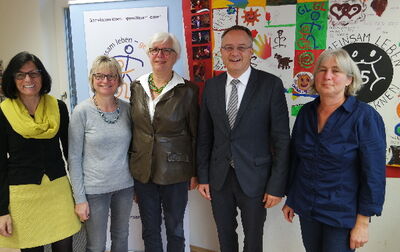 P. Dörflinger, B. Blankenhorn, Dr. A. Palzer und H. Bäuerle mit A. Stoch (v.l.)